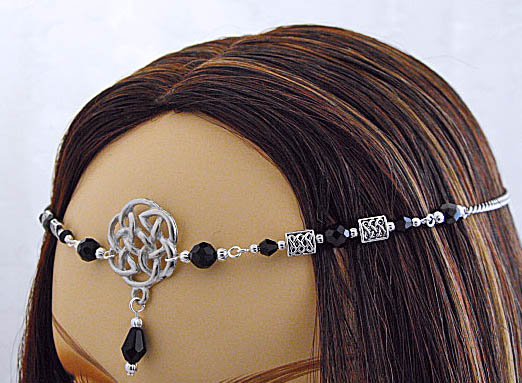 LARP BLACK Renaissance Celtic knot CIRCLET crown tiara