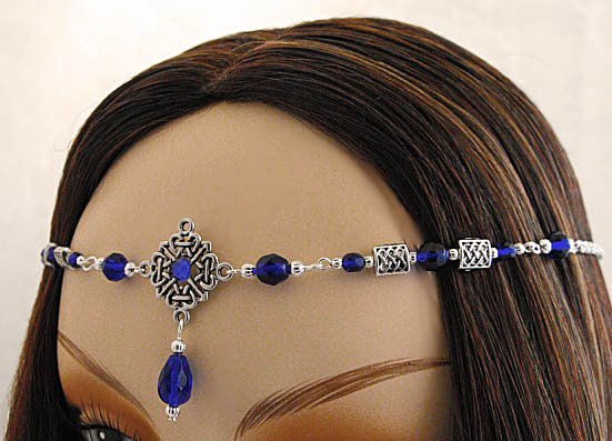 DK BLUE Renaissance CELTIC Medieval CIRCLET crown tiara