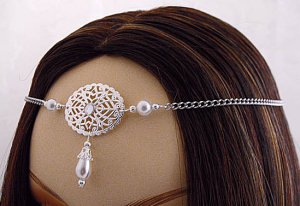 ITEM 1420 Pearl Elvish Medieval Renaissance wedding CIRCLET crown