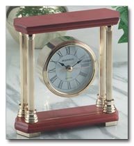 Brookwood Desk Clock with wood top and bottom.