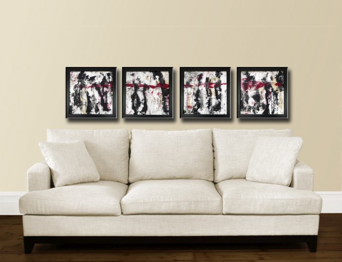 Pulp Art 12x48 HUGE Encaustic on Panel Framed