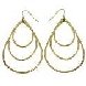 GOLD-PLATED TREBLE TEAR-SHAPED HOOP DANGLE EARRINGS
