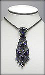 PURPLE SWAROVSKI NECKTIE PENDANT NECKLACE