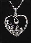 CLEAR RHINESTONE HEART PENDANT NECKLACE