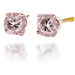 QUARTER CARAT PINK CHAMPAGNE DIAMOND EARRINGS
