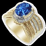 THREE CARAT TANZANITE DIAMOND RING