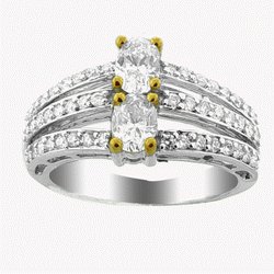 TWO STONE DIAMOND WEDDING RING