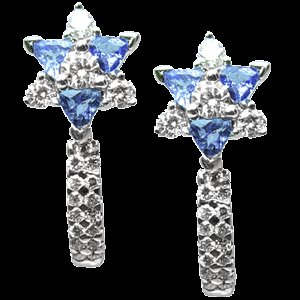 TANZANITE WHITE GOLD DIAMOND EARRINGS