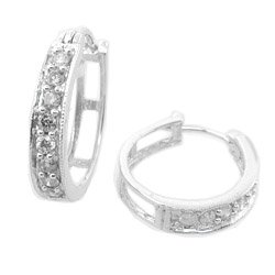 HALF CARAT WHITE DIAMOND HOOP EARRINGS