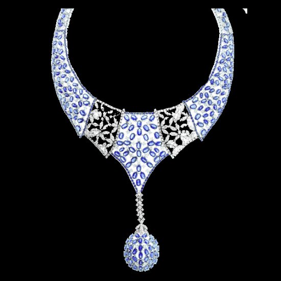 BLUE SAPPHIRE DIAMOND NECKLACE
