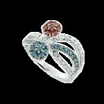 WHITE-BLUE-ORANGE DIAMOND RING