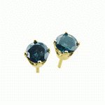 ONE CARAT BLUE DIAMOND STUD EARRINGS