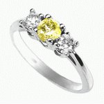 HALF CARAT YELLOW / WHITE DIAMOND ENGAGEMENT RING