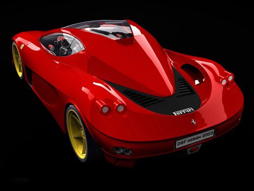 DGF Design Ferrari Aurea Berlinetta Car Poster Print on 10 mil Archival Satin Paper 16" x 12"