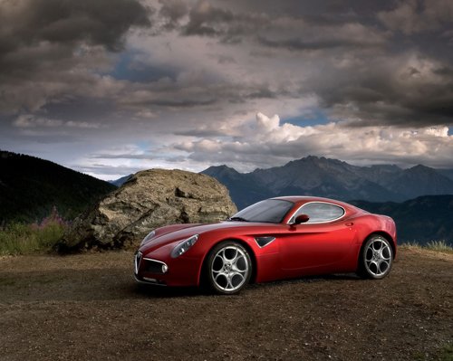 Alfa Romeo 8C Competizione (2009) Concept Car Poster Print 16" x 12"