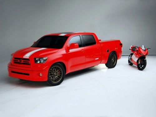 Toyota Tundra Ducati Transporter Truck Poster Print on 10 mil Archival Satin Paper 16" x 12"