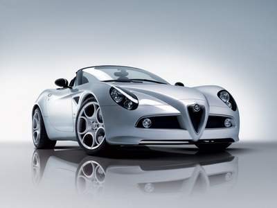 Alfa Romeo 8C Spyder Car Archival Canvas Print (Rolled) 16" x 12"