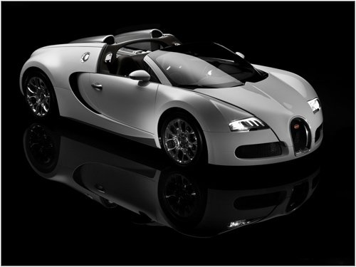 Bugatti Veyron Grand Sport Car Archival Canvas Print (Rolled) 16" x 12"