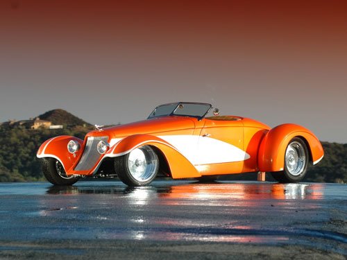 Deco Rides Boattail Car Poster Print on 10 mil Archival Satin Paper 16" x 12"
