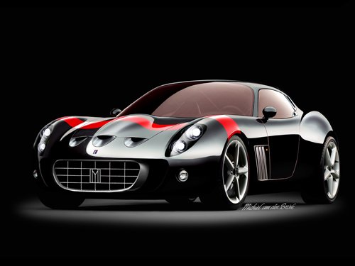 Ferrari Vandenbrink 599 GTO Mugello Car Poster Print on 10 mil Archival Satin Paper 16" x 12"