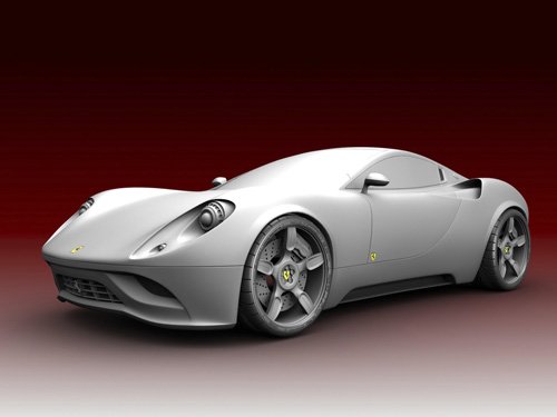 Ferrari Dino Concept Car Poster Print on 10 mil Archival Satin Paper 16" x 12"