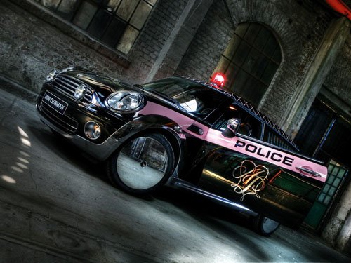 Mini Cooper ClubMan Life Ball Police Car Poster Print on 10 mil Archival Satin Paper 16" x 12"