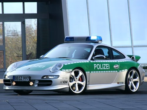 Porsche TechArt 911 Carrera S Police Car Poster Print on 10 mil Archival Satin Paper 16" x 12"