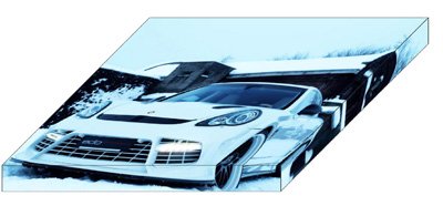 Porsche Edo Competition Panamera Turbo Moby Dick Archival Canvas Car Print (Mounted) 16" x 12"