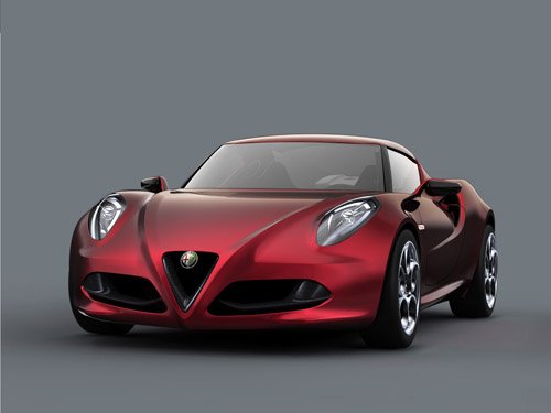 Alfa Romeo 4C Concept Car Poster Print on 10 mil Archival Satin Paper 36" x 24"