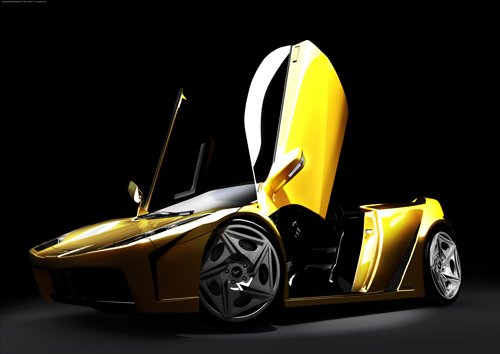 Lamborghini Fly Concept Car Poster Print on 10 mil Archival Satin Paper 16" x 12"