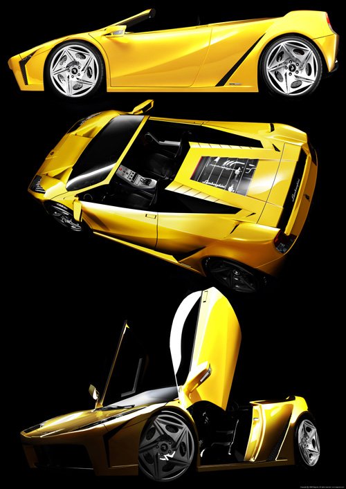 Ferruccio Spyder Concept Car Poster Print on 10 mil Archival Satin Paper 16" x 24"