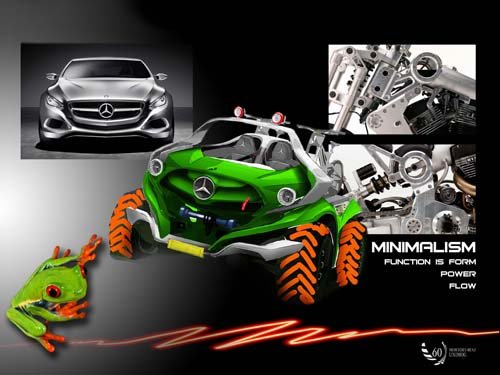 Mercedes-Benz Unimog Collage Concept Car Poster Print on 10 mil Archival Satin Paper 16" x 12"