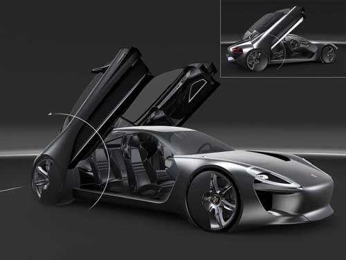 Porsche 929 Designer Concept Car Poster Print on 10 mil Archival Satin Paper 16" x 12"