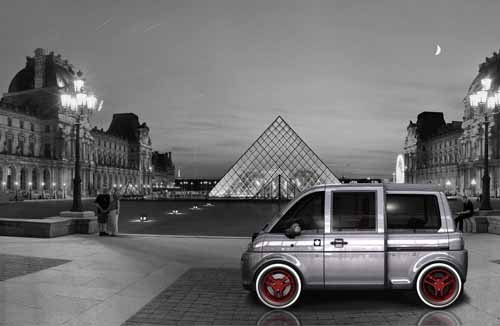 Mia Electric Microbus Car Poster Print on 10 mil Archival Satin Paper 16" x 12"