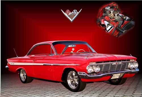 Chevrolet Impala 348 (1962) Car Poster Print on 10 mil Archival Satin Paper 30" x 20"