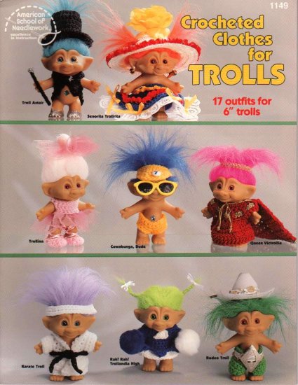 Crochet Clothes for Troll Dolls Pattern Book NEW