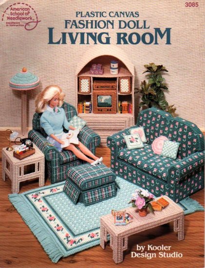 Barbie, Fashion Doll Living Room Plastic Canvas Pattern Book NEW