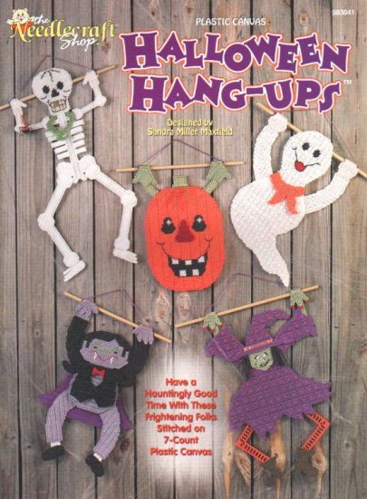 Halloween Hang-Ups Plastic Canvas Wall Hangings Pattern Book NEW