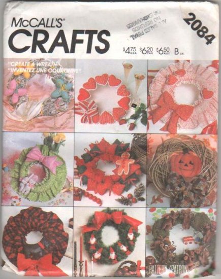 Create A Wreath Each Season Sew Wreaths McCall Craft Pattern UNCUT