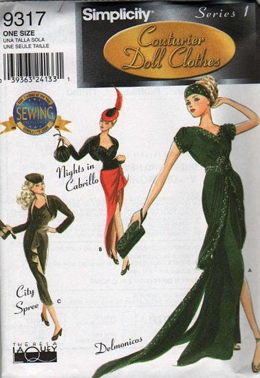 Gene Fashion Doll 15 1/2 " Daytime Diva Fashions Simplicity Series 1 Couturier Sewing Pattern NEW