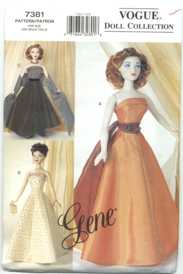 Gene 15 1/2 Fashion Vogue Doll Collection Sewing Pattern 50's Ball Gowns MEW