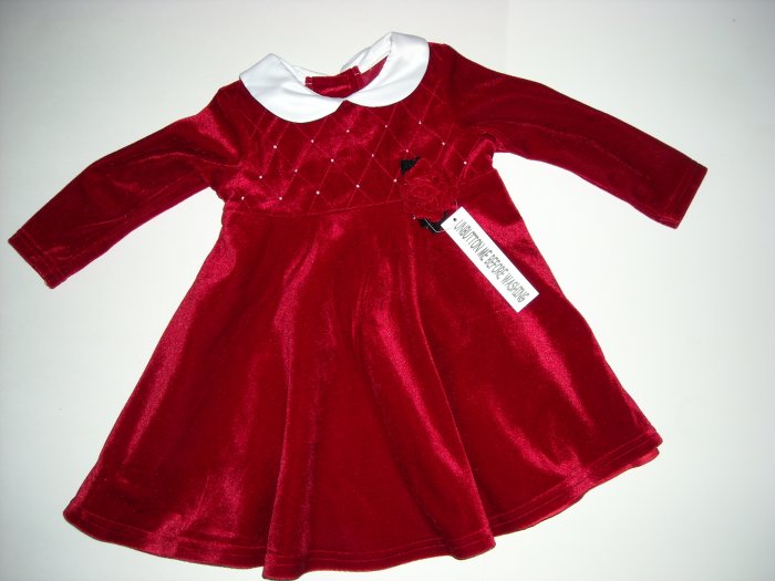 Sophie Rose Red Holiday Dress 2 piece set size 18M