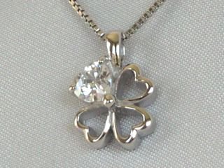 Sterling silver poppy with CZ's #276