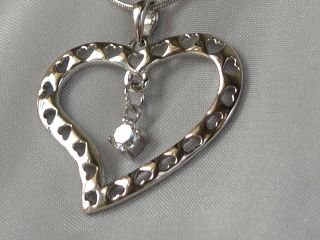 Sterling silver heart on heart #316