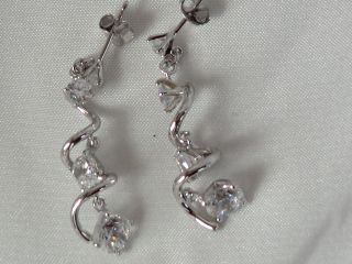 Swivel CZ's earringsin sterling silver