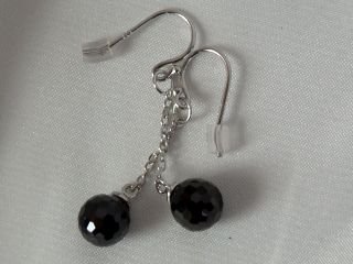 Zirconia bead #322 in sterling silver earrings