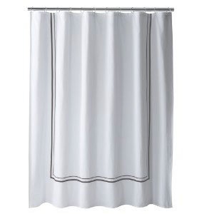 Luxury Shower Curtains on Fieldcrest Luxury Gray Border White Fabric Shower Curtain Target