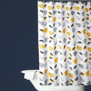 Yellow And Gray Shower Curtain