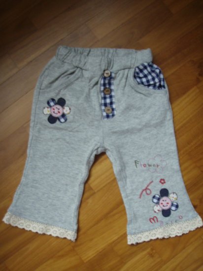145 Grey Flower Pants Size 7