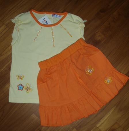 150 Sweet Girl 2 piece set ( Yellow and Orange - Size 24 mths)